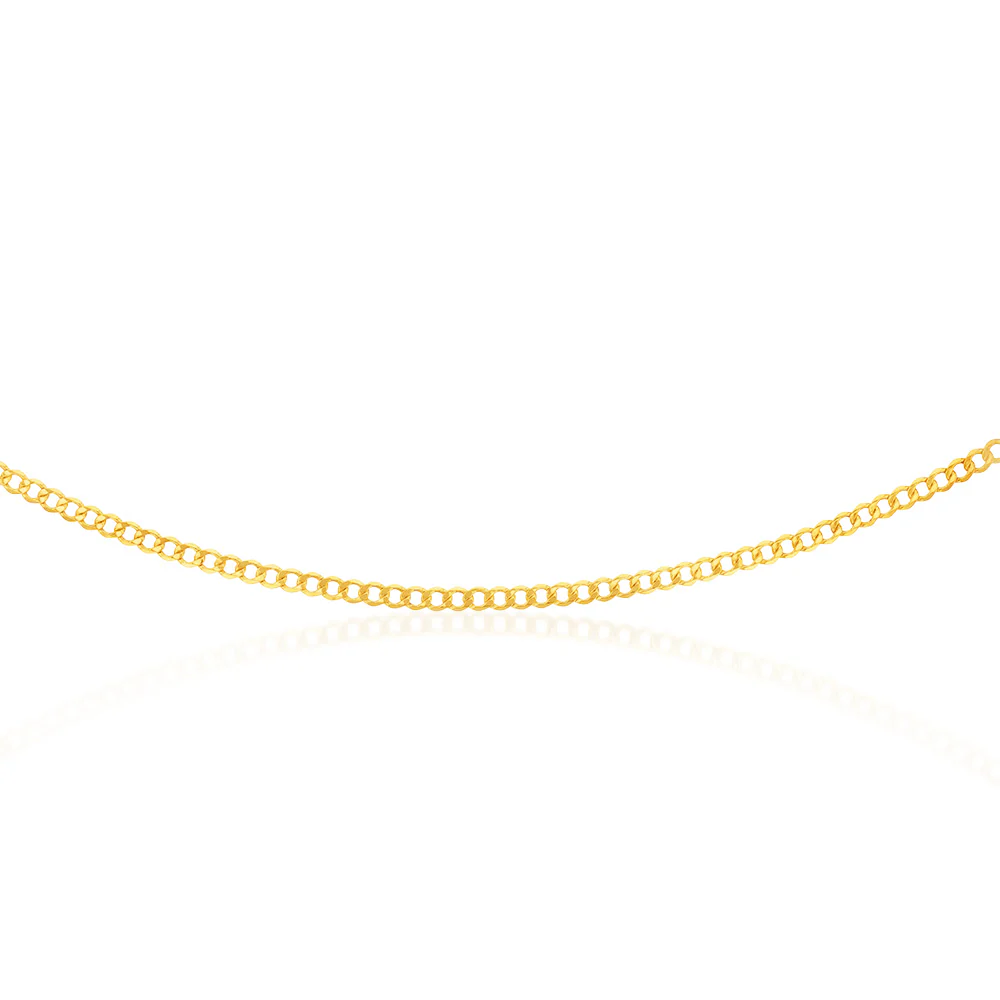 9ct Yellow Gold Silver Filled Diamond Cut Curb 100Gauge 60cm Chain - Image 2