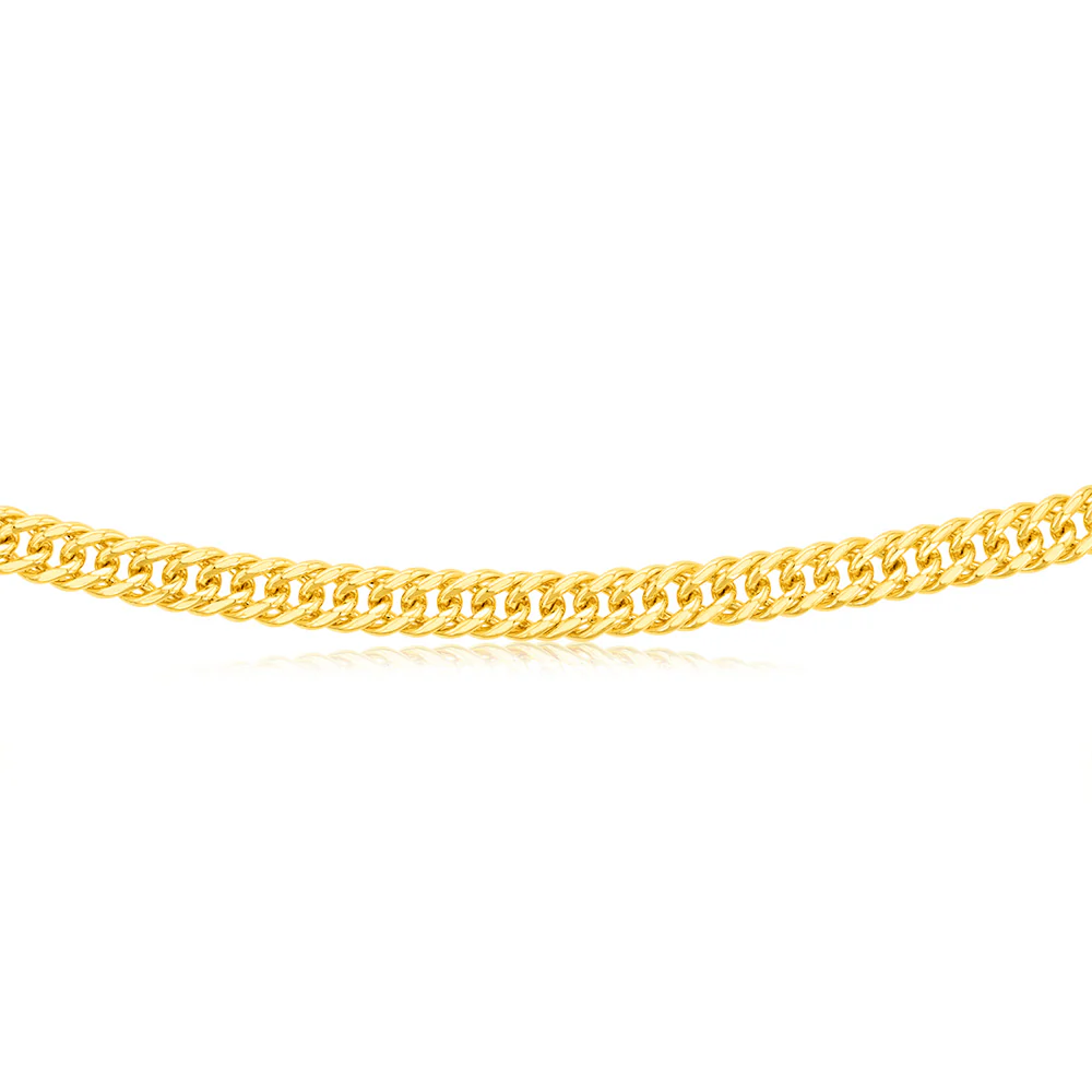9ct Yellow Gold Silver Filled Double Concave 100 Gauge Curb 55cm Chain - Image 2