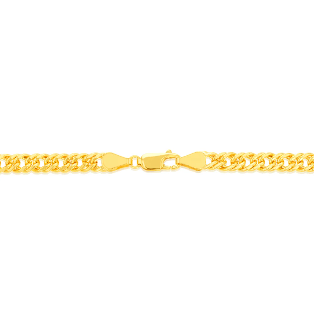9ct Yellow Gold Silver Filled Double Concave 100 Gauge Curb 55cm Chain - Image 3