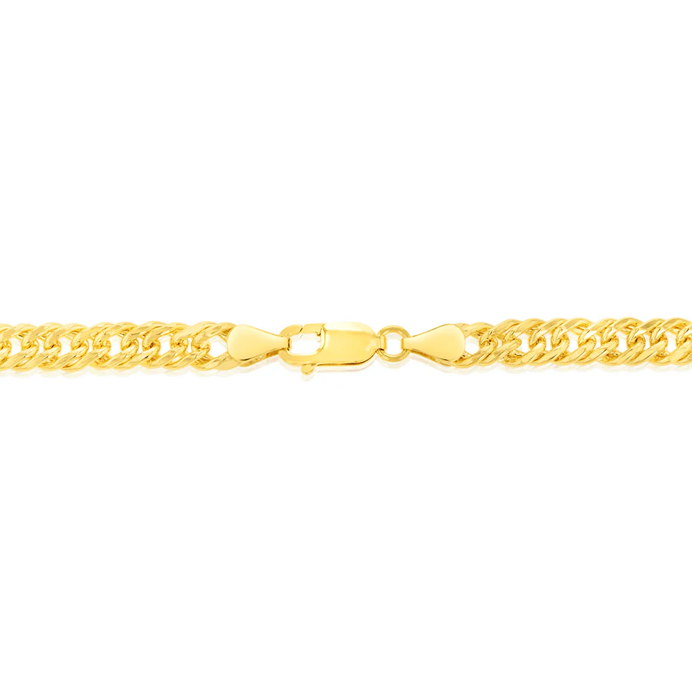 9ct Yellow Gold Silver Filled Double Concave 120 Gauge Curb 50cm Chain - Image 3