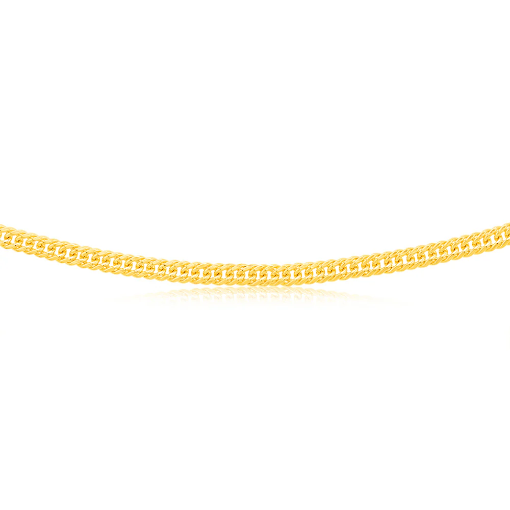 9ct Yellow Gold Silver Filled Double Concave 80 Gauge Curb 45cm Chain - Image 2