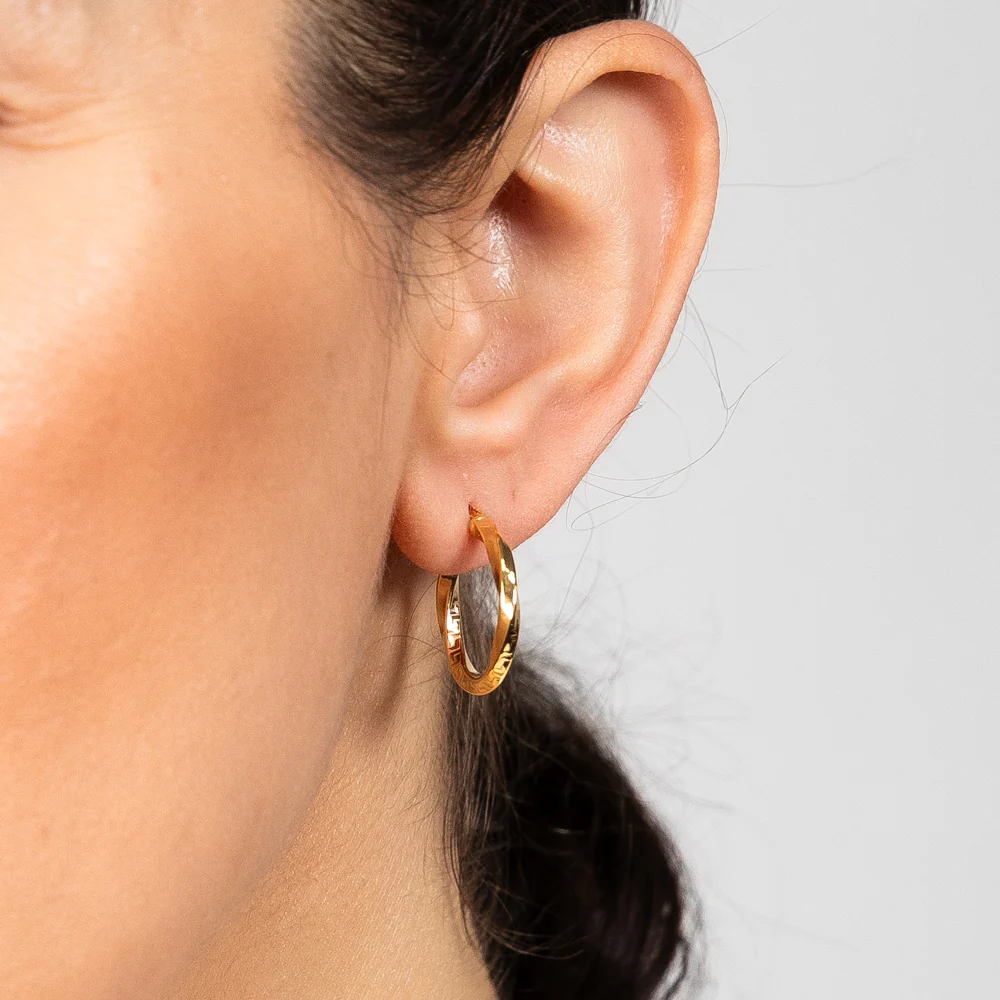9ct Yellow Gold Silver Filled Earrings - Image 2