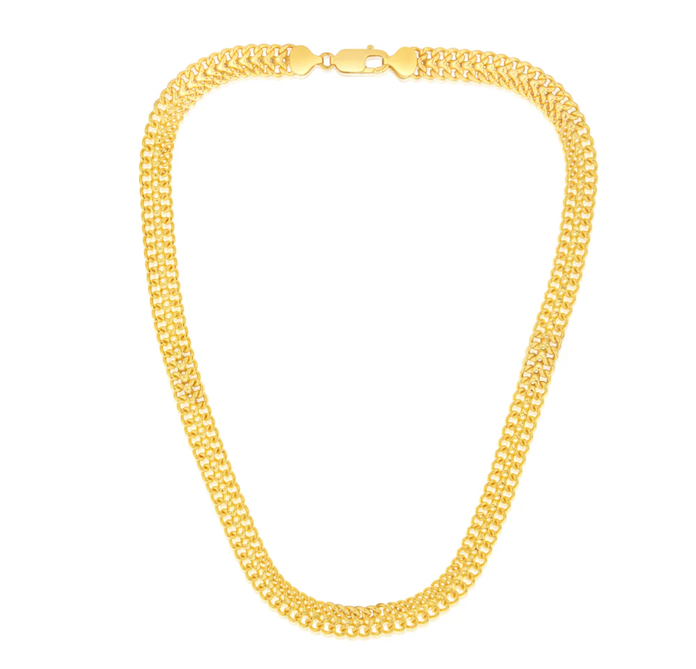 9ct Yellow Gold Silver Filled Fancy 120 Gauge Arrow 45cm Chain