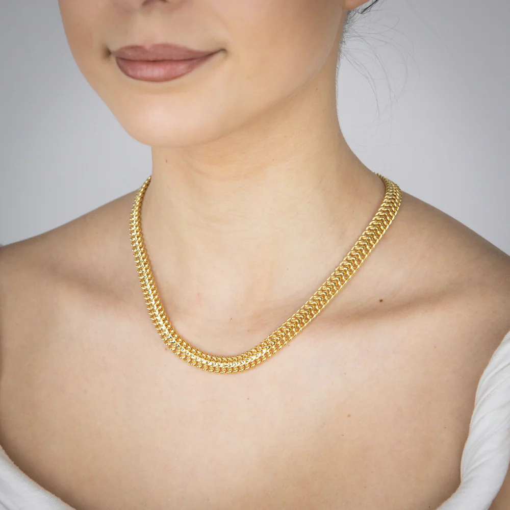 9ct Yellow Gold Silver Filled Fancy 120 Gauge Arrow 45cm Chain - Image 4