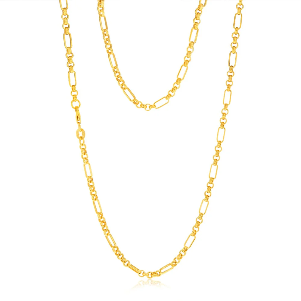 9ct Yellow Gold Silver Filled Fancy 45cm Chain