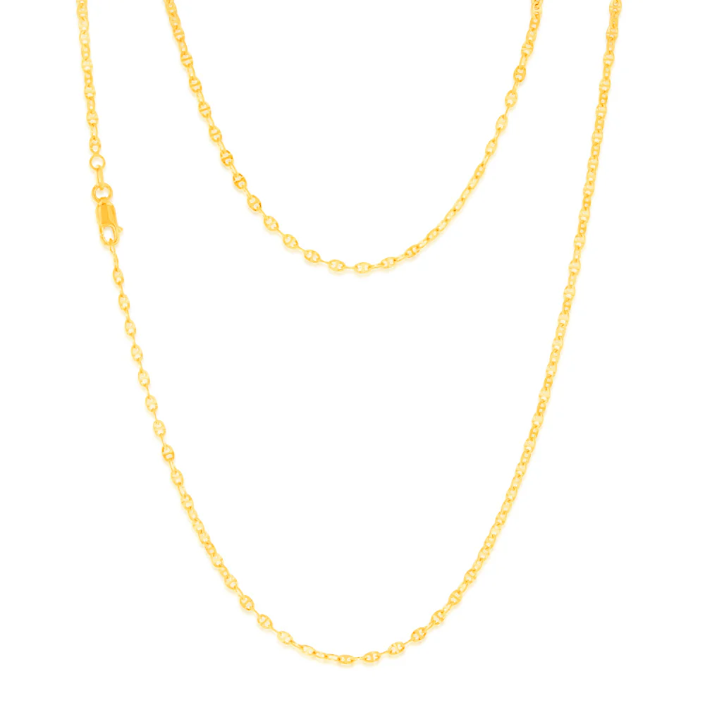 9ct Yellow Gold Silver Filled Fancy 45cm Chain