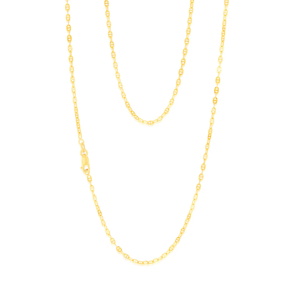9ct Yellow Gold Silver Filled Fancy 50cm Chain