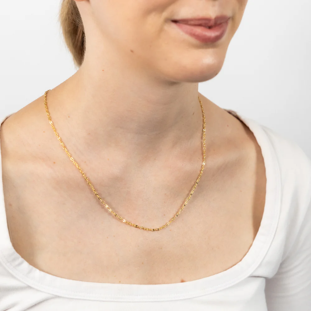 9ct Yellow Gold Silver Filled Fancy 50cm Chain - Image 4