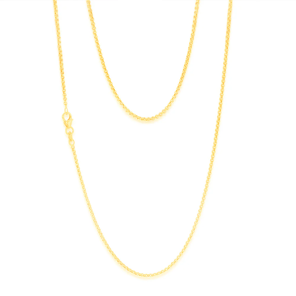 9ct Yellow Gold Silver Filled Fancy 50cm Chain