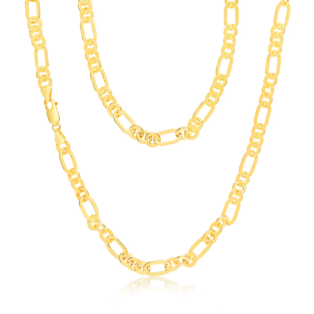 9ct Yellow Gold Silver Filled Fancy 50cm Chain