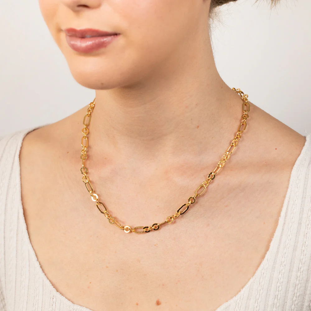 9ct Yellow Gold Silver Filled Fancy 50cm Chain - Image 4