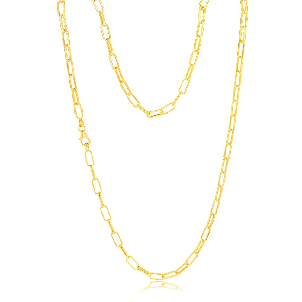 9ct Yellow Gold Silver Filled Fancy 60cm Chain