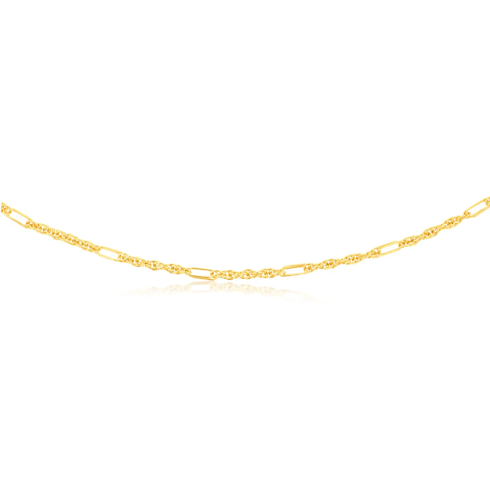 9ct Yellow Gold Silver Filled Fancy 70cm Chain - Image 2