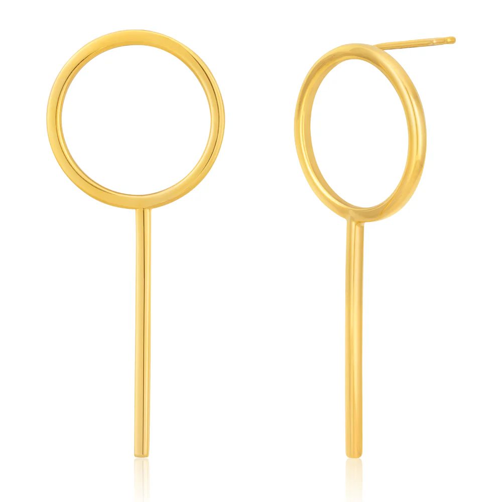 9ct Yellow Gold Silver Filled fancy Earrings