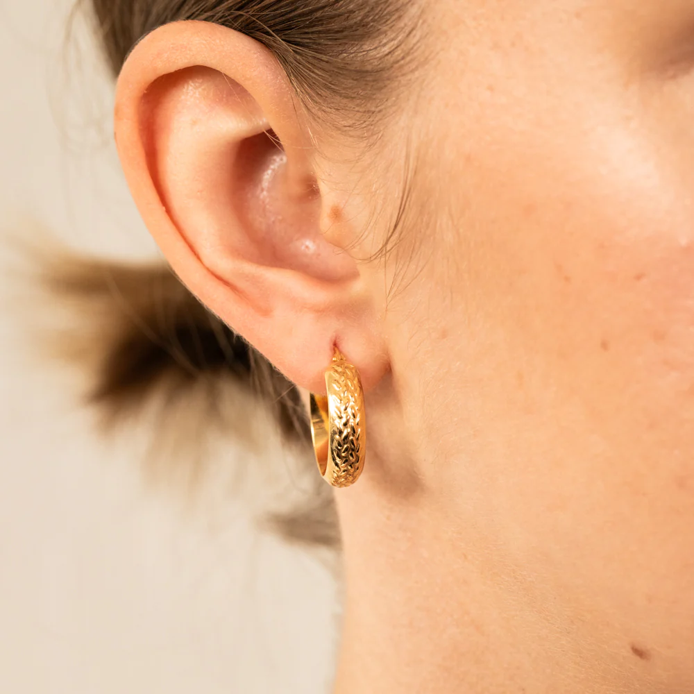 9ct Yellow Gold Silver Filled Fancy Earrings - Image 2