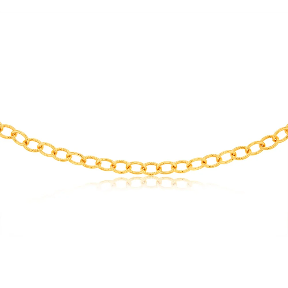 9ct Yellow Gold Silver Filled Fancy Patterned Belcher 50cm Chain - Image 2