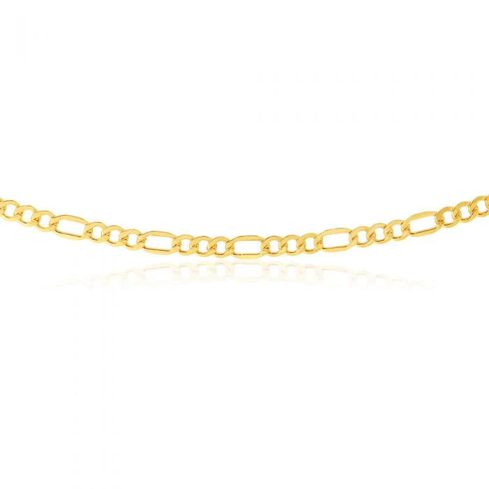 9ct Yellow Gold Silver Filled Figaro 100 Gauge 55cm Chain - Image 2