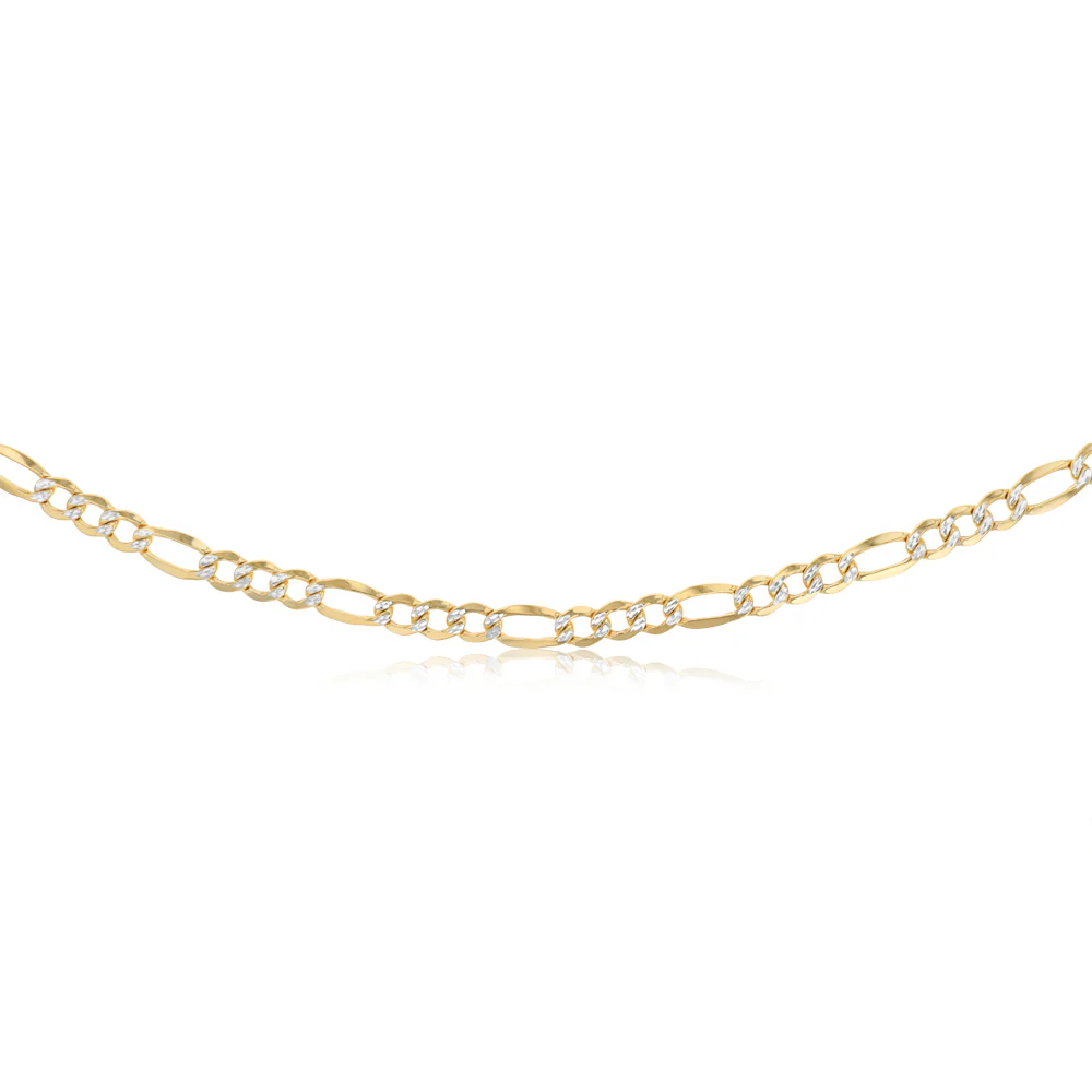 9ct Yellow Gold Silver Filled Figaro 50cm Chain - Image 2