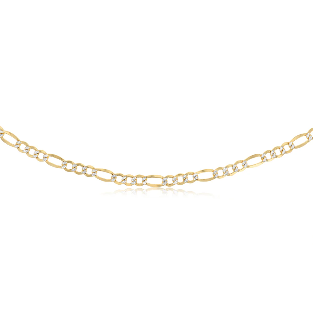 9ct Yellow Gold Silver Filled Figaro 60cm Chain - Image 2
