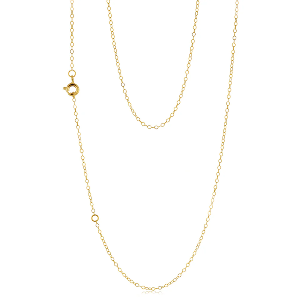 9ct Yellow Gold Silver Filled Fine 40+5cm Chain