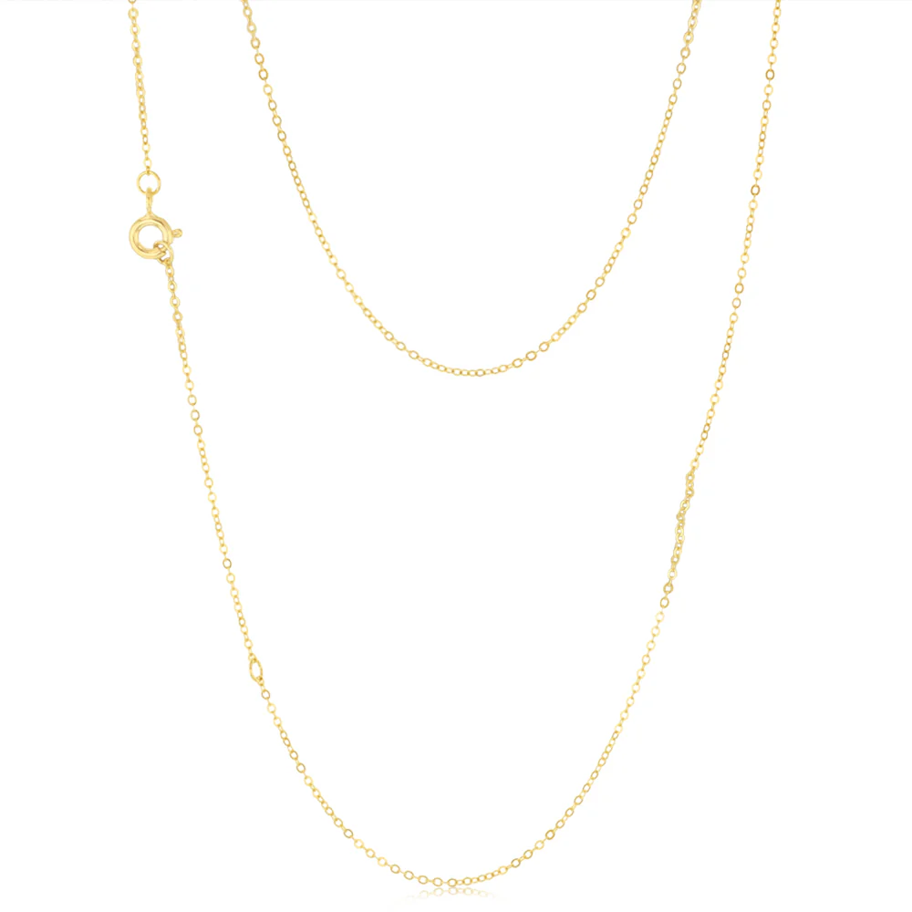 9ct Yellow Gold Silver Filled Fine 40+5cm Chain
