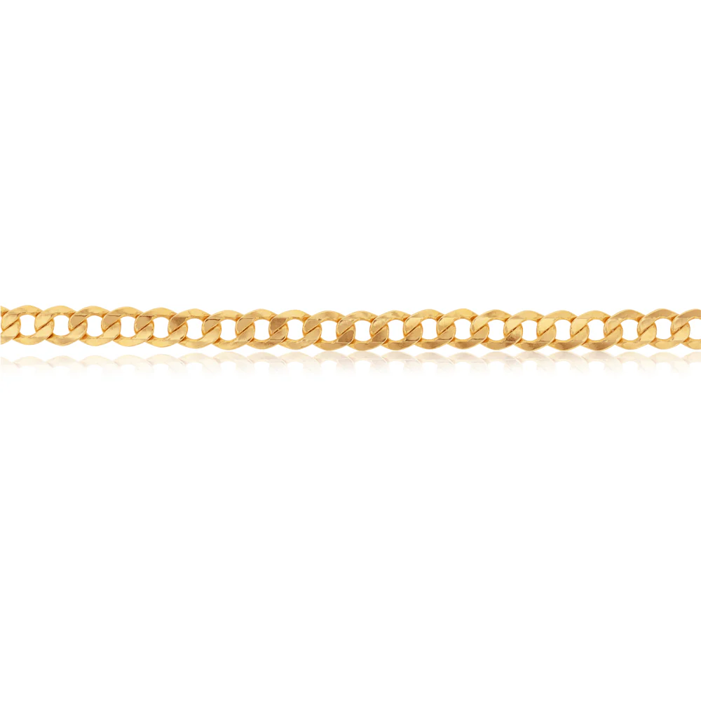 9ct Yellow Gold Silver Filled Flat curb 160 Gauge 55cm Chain - Image 2