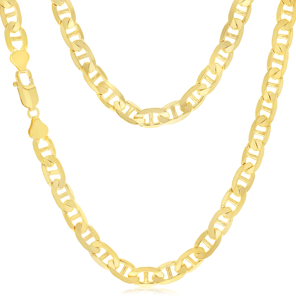 9ct Yellow Gold Silver Filled Heavy Anchor Chain