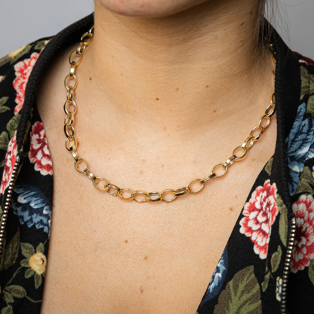 9ct Yellow Gold Silver Filled Hollow Belcher 45cm Chain - Image 3