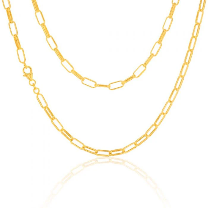 9ct Yellow Gold Silver Filled Long Belcher 45cm Chain