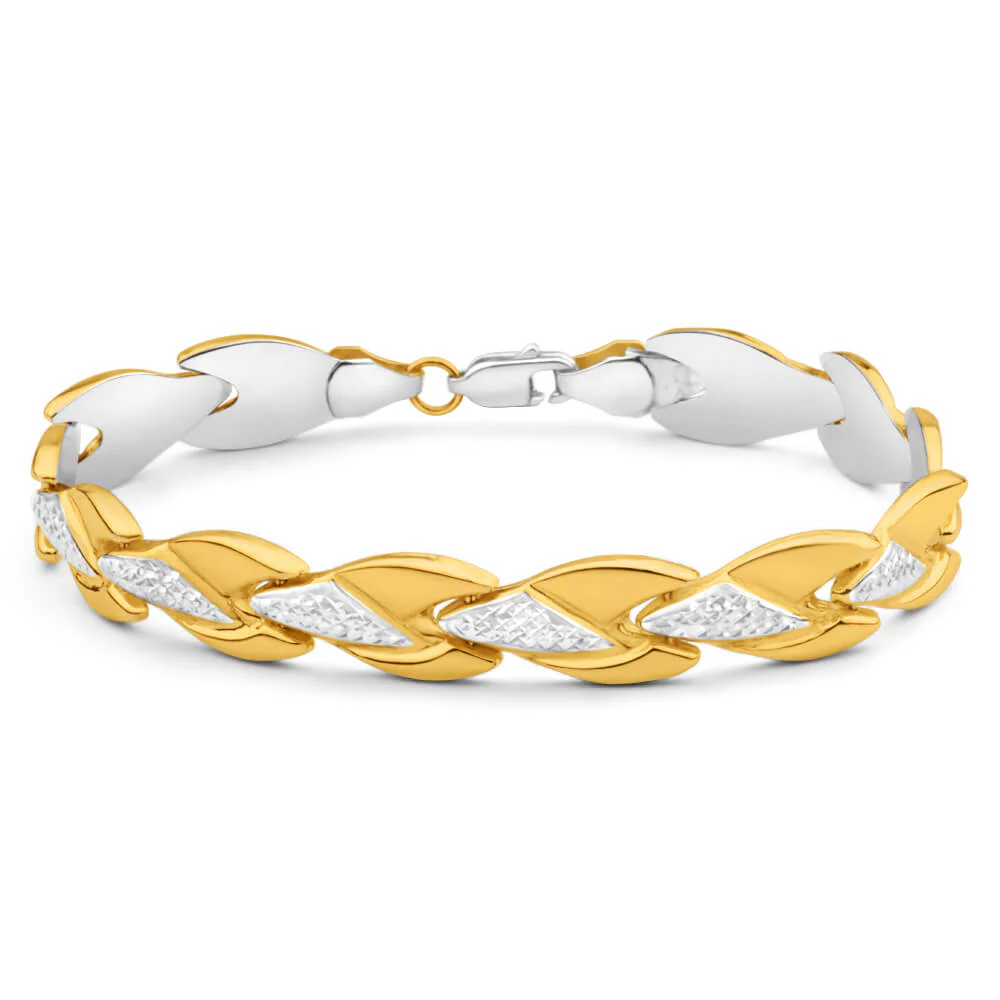 9ct Yellow Gold Silver Filled Lovely Fancy 19cm Bracelet