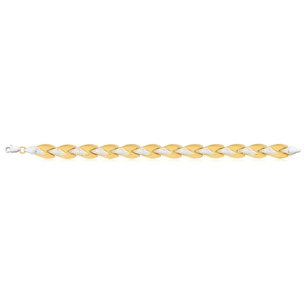 9ct Yellow Gold Silver Filled Lovely Fancy 19cm Bracelet - Image 2