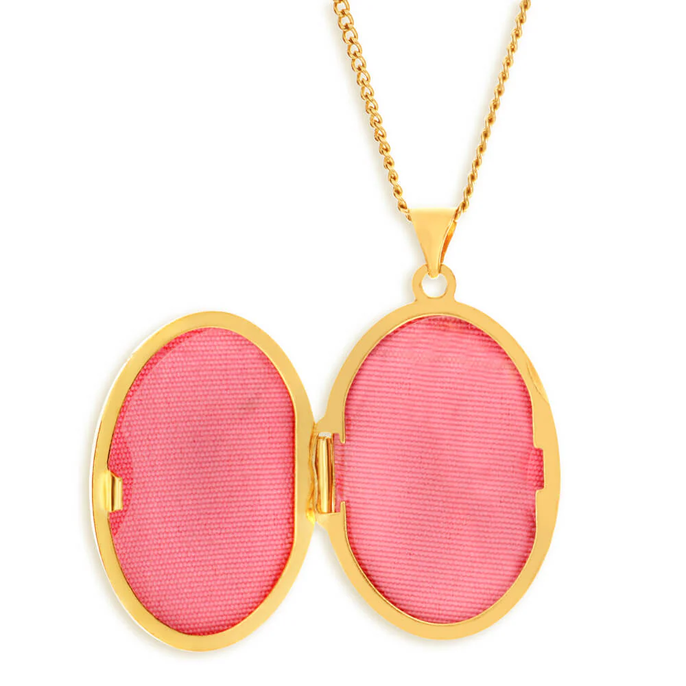 9ct Yellow Gold Silver Filled Oval Shaped Locket - Image 2