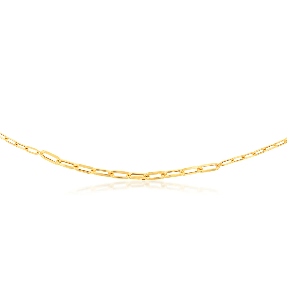 9ct Yellow Gold Silver Filled Paperclip Chain - Image 2