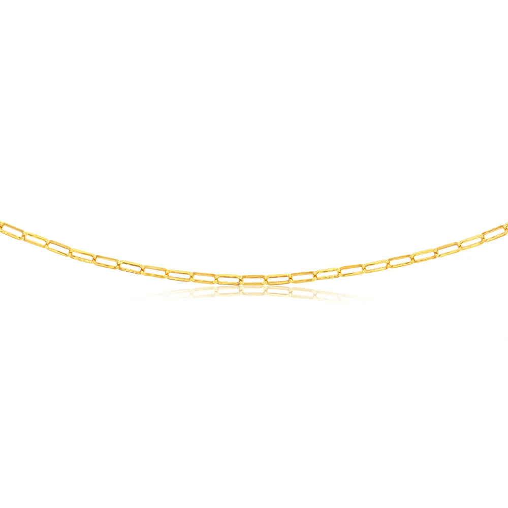 9ct Yellow Gold Silver Filled Small Paperclip 60cm Chain - Image 2
