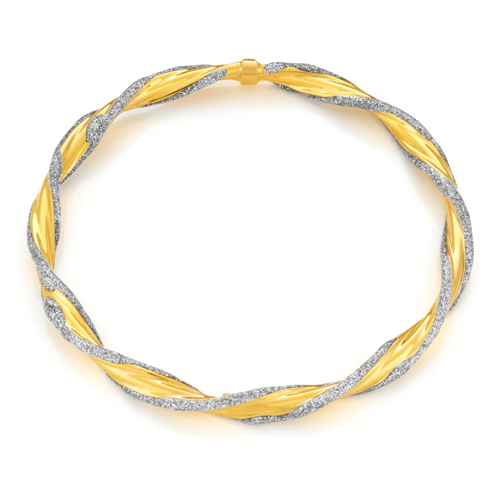 9ct Yellow Gold Silver Filled Stardust Bangle - Image 2