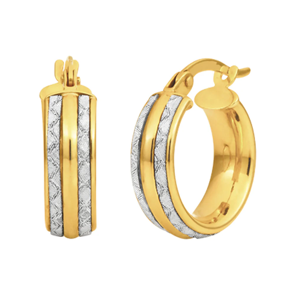 9ct Yellow Gold Silver filled Stardust Hoops