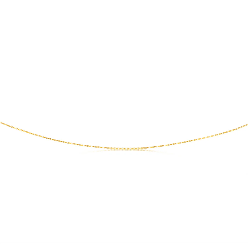 9ct Yellow Gold Silver Filled Trace 25 Gauge 50cm Chain - Image 2