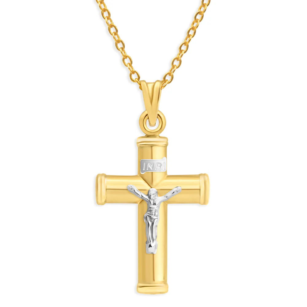 9ct Yellow Gold Silver Filled Two Tone Pendant