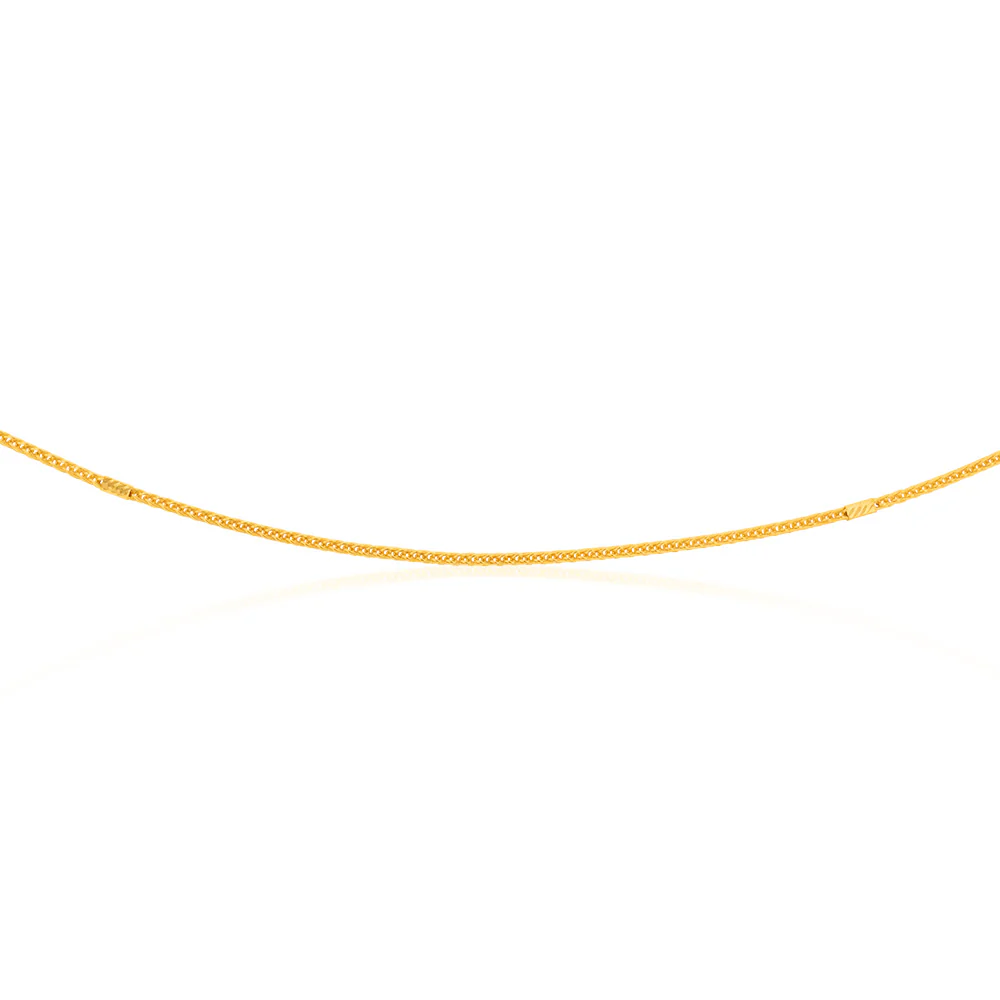 9ct Yellow Gold Silver Filled Wheat 45cm Chain - Image 2