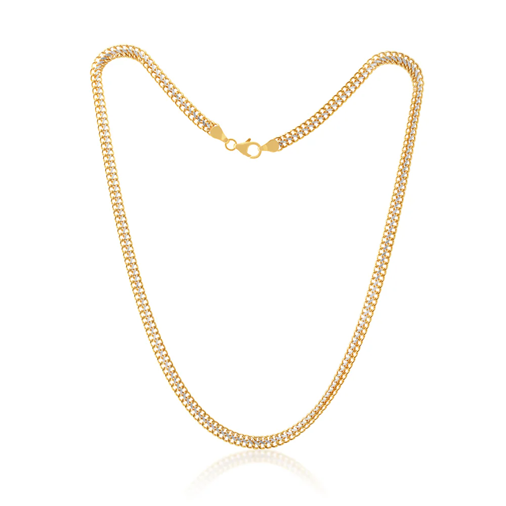 9ct Yellow Gold Silver Filled Wheat 45cm Necklace