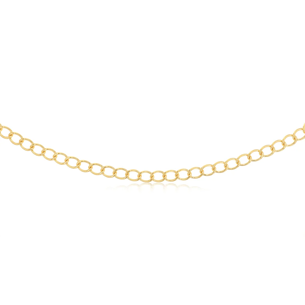 9ct Yellow Gold Silver Filled Wide Curb 50cm Chain - Image 2