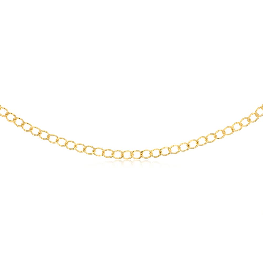 9ct Yellow Gold Silver Filled Wide Curb 60cm Chain - Image 2