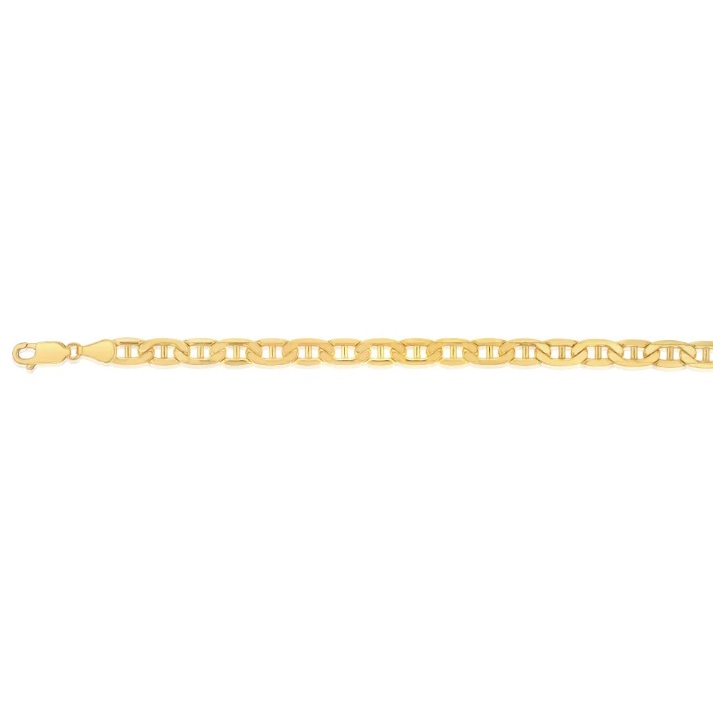 9ct Yellow Gold Silverfilled 150 Gauge Anchor 21cm Bracelet - Image 2