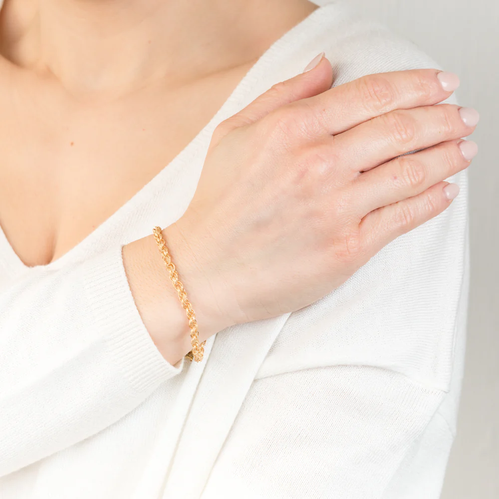 9ct Yellow Gold Silverfilled 19cm Fancy Bracelet - Image 3