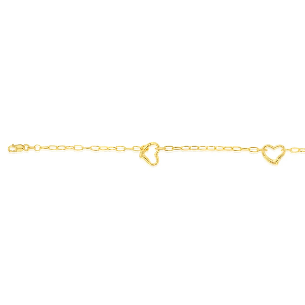 9ct Yellow Gold Silverfilled 65 Gauge Curb 25cm Anklet - Image 2