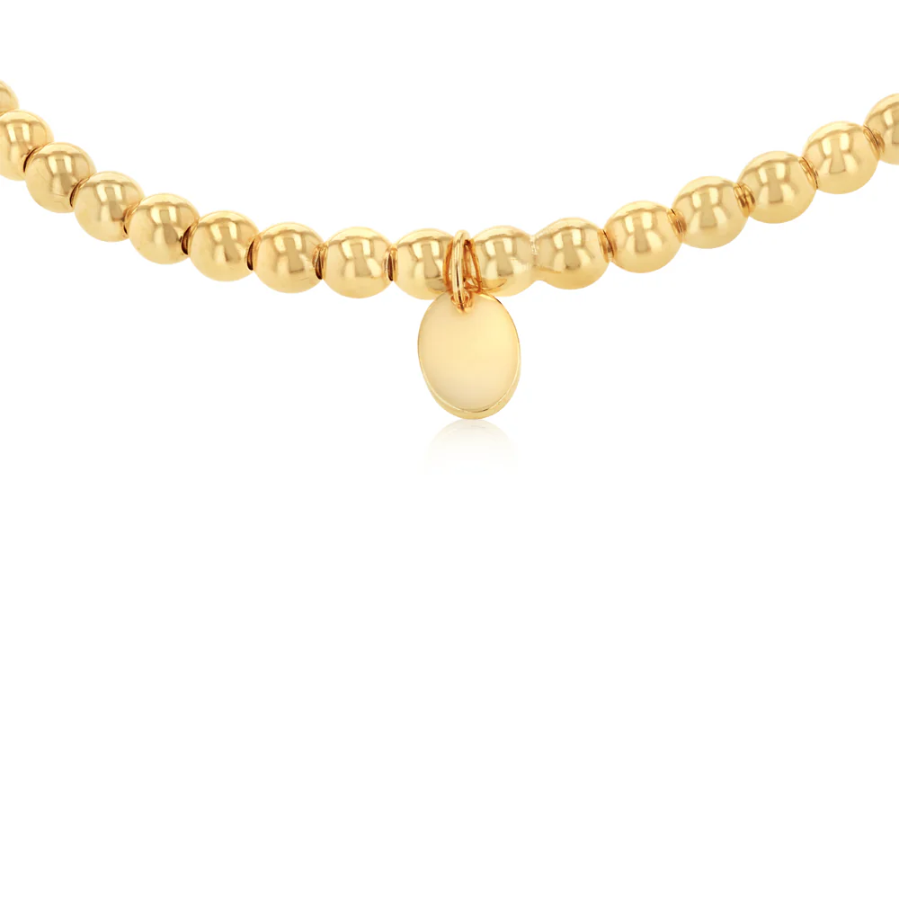 9ct Yellow Gold Silverfilled Beaded Bracelet - Image 3