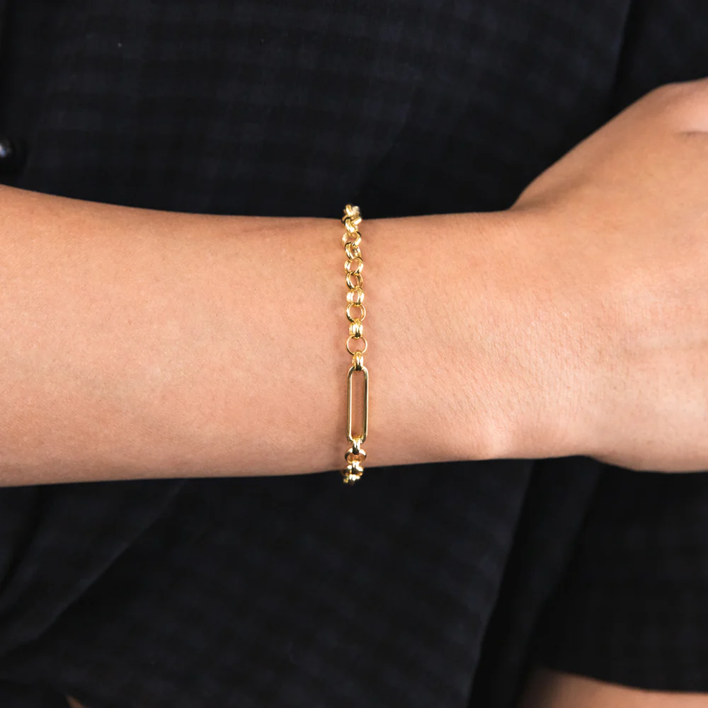 9ct Yellow Gold Silverfilled Belcher 19cm Bracelet - Image 3