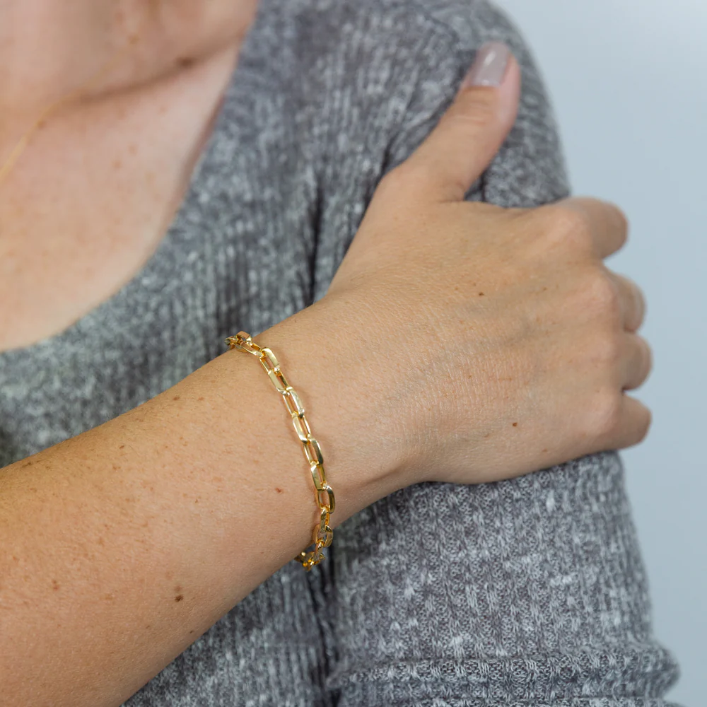 9ct Yellow Gold Silverfilled Belcher 19cm Bracelet - Image 3