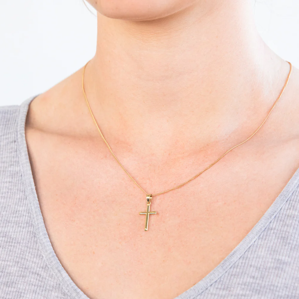 9ct Yellow Gold Silverfilled Cross Pendant - Image 2