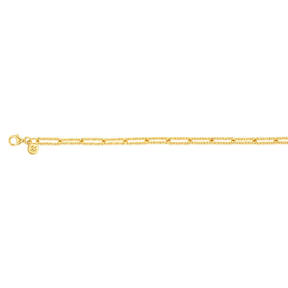 9ct Yellow Gold Silverfilled Diamond Cut Paperclip 19cm Bracelet - Image 2